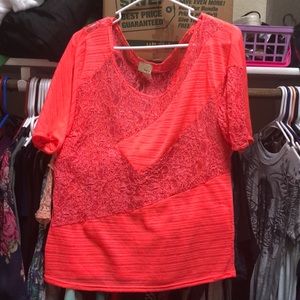 Day trip neon coral shirt